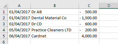 example of bank statement ready to upload